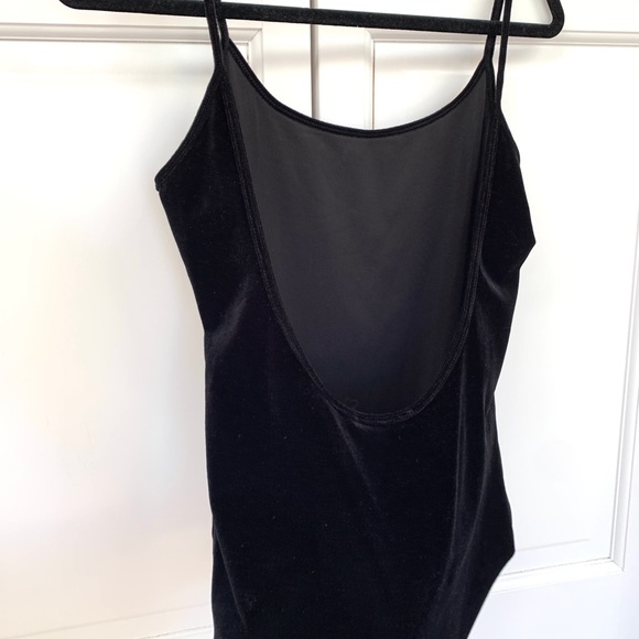 Zara Black Velvet Open Backed Bodysuit - Picture 6 of 9